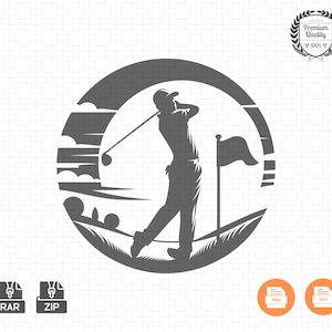 A Minimalist Golf Silhouette Clip Art | Golf svg, Golfing Svg, Golfing Design Svg, Golf logo, Golf ball svg, Golf vector, Instant Download