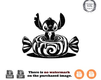 Stitch Candy SVG & PNG: Lilo and Stitch Cartoon (Digital Download)