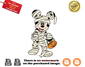 Mickey Mouse Mummy Halloween SVG: Trick or Treat (Instant Download)