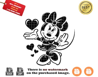 Minnie Mouse Love SVG: Silhouette Style, DIY Crafts (Instant Download)