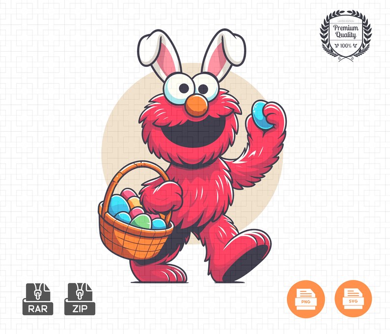 Elmo Celebrate Easter Clip Art High-quality Print Design for ...