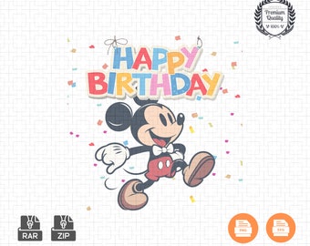 Souris anniversaire PNG SVG, anniversaire Squad Design (téléchargement numérique)