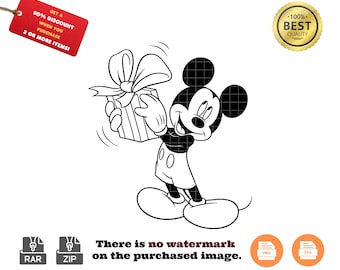 Mickey Mouse Gift SVG and PNG | Disney Clipart (Digital Download)