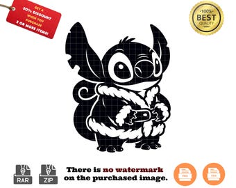Stitch Christmas SVG & PNG: Holiday DIY Decor (Instant Download)