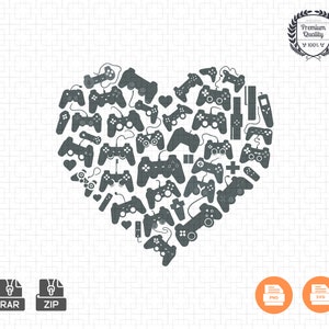 Love at Play: Heart of Gaming Controllers Silhouette Art | Controller svg | Couple love svg | Gaming svg | Video Games svg | Gamer svg