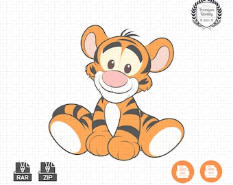 Adorable Tigger Cutting File - DIY Winnie The Pooh Craft SVG | Tigger SVG | Tigger Png | Instant Download