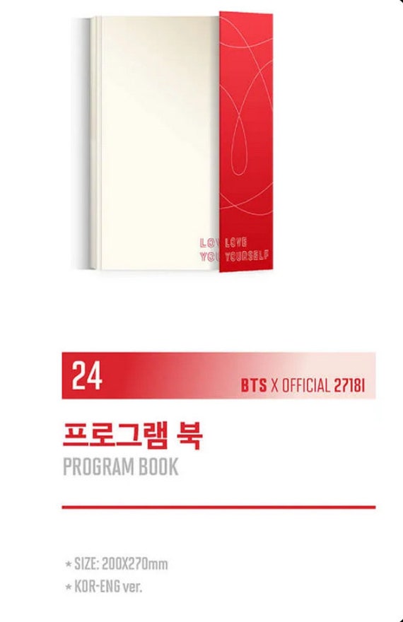 BTS Official MD Love Yourself World Tour 2018 Program Book