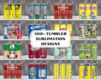 500+ Sublimation Bundle, For 20oz Skinny Tumblers, Sublimation Wrap, Novelty Cup, Tumbler PNG, Plantilla Sublimacion, Waterslide, Vinyl Wrap