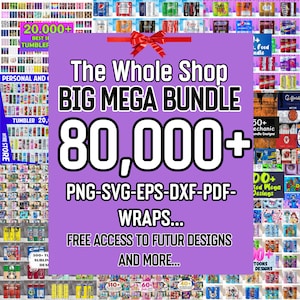 80,000 Mega Bundle Tumbler Wrap Sublimation, All Current & Future Designs, Google Drive Access, 20oz Tumbler, PNG Design Digital Download