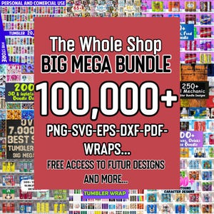 Mega Bundle Tumbler Wrap Sublimation, All Current & Future Designs, Google Drive Access, 20oz Tumbler, Can Glass PNG Design Digital Download