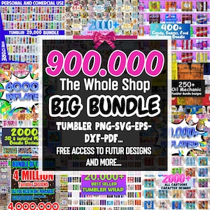 Mega Bundle Tumbler Wrap Sublimation, All Current & Future Designs, Google Drive Access, 20oz Tumbler, Can Glass PNG Design Digital Download
