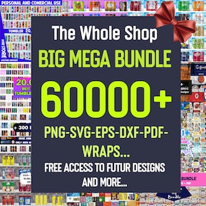 Mega Bundle Tumbler Wrap Sublimation, All Current & Future Designs, Google Drive Access, 20oz Tumbler, Can Glass PNG Design Digital Download image 1