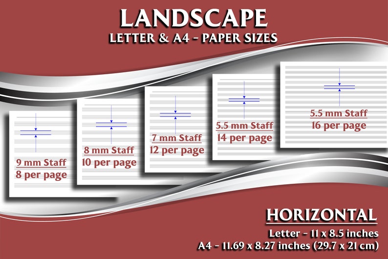 Printable Blank Sheet Music, Staff Paper, Music Manuscript Paper