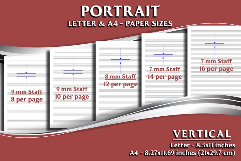Printable Blank Sheet Music, Staff Paper, Music Manuscript Paper