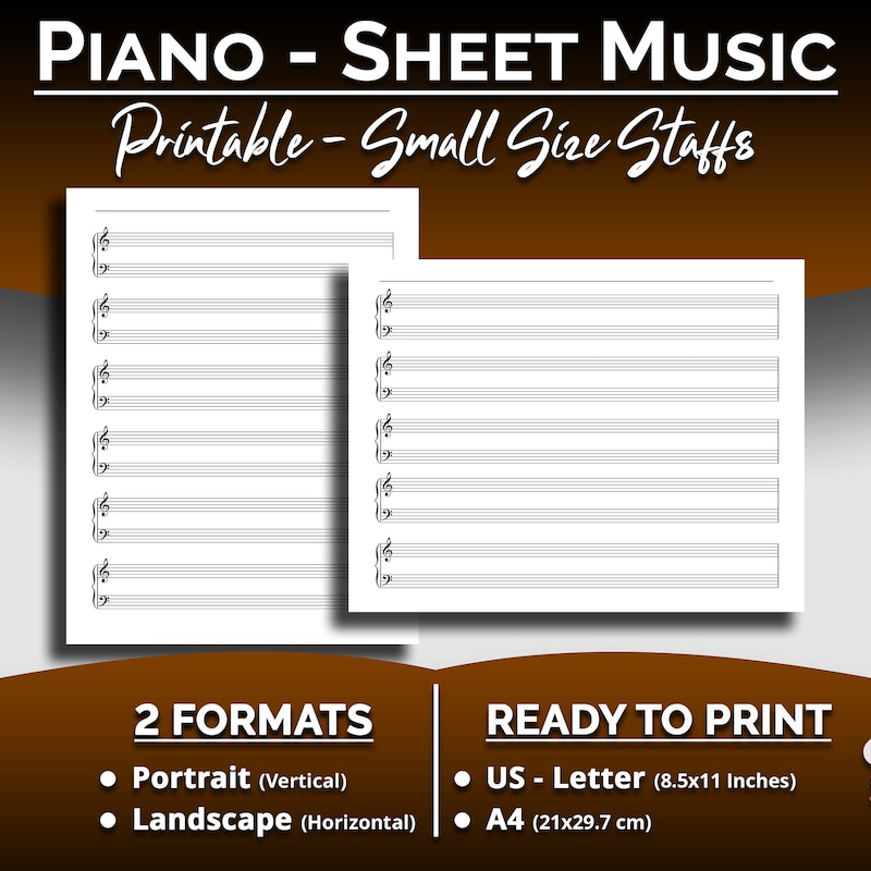 Piano blank sheet music etsy