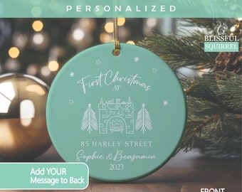 First Home Personalized Ornament, New Home Gift, First Christmas In New Home Decoration, First Home Keepsake Bauble Ceramic Ornament
