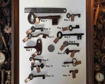 Vintage Metal Keys - British Antique Collectible Keys, Set  4