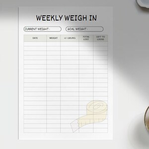 Weight Loss Progress Chart | Printable Weight Loss Tracker| Slimming ...