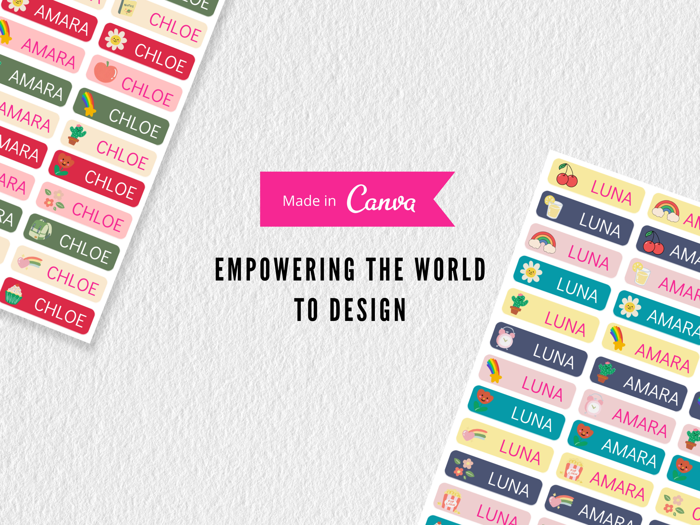 Printable School Supply Name Labels Name Tags for School Back to School ...