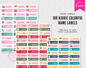 Printable School Supply Name Labels | Name Tags for School | Back to School Labels / Name Labels / Personalized Labels / Name Tags