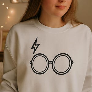 HP Magic Wizard Sweatshirt | Cozy Wizard Glasses & Scar | Bookish gift for Potterheads | wizard merch | unisex crewneck | Fantasy readers