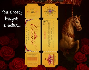Caraval Ticket Bookmark , Exclusive Ticket to Caraval collectable , Romantasy book series Bookmark merch, Gift for Fantasy Readers | Booktok