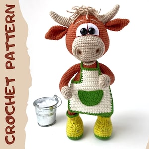 Crochet pattern bull / amigurumi cow / pattern in English and French