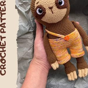 Crochet pattern sloth / amigurumi sloth / pattern in English