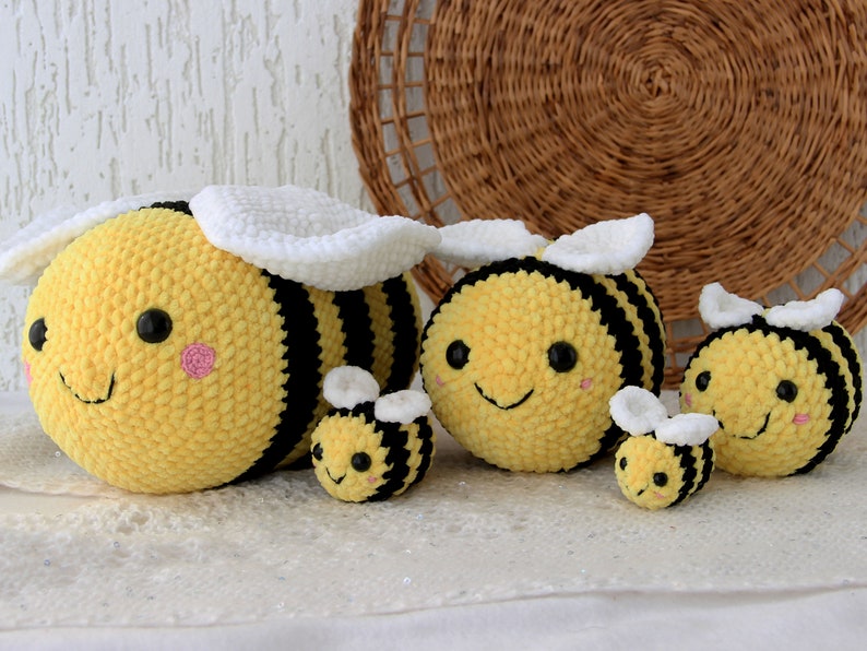 Crochet bee decor amigurumi Pattern Bumble bee image 10