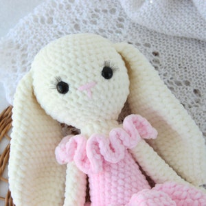 Crochet PATTERN stuffed bunny toys for baby girl nursery. Ballerina doll Easter bunny for bunny nursery. Crochet doll stuffed animal easter image 3
