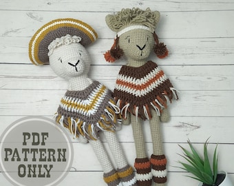 Alpaca Plush amigurumi PATTERN - Crochet animals stuffed llama for baby shower favors