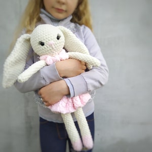 Crochet PATTERN stuffed bunny toys for baby girl nursery. Ballerina doll Easter bunny for bunny nursery. Crochet doll stuffed animal easter image 6
