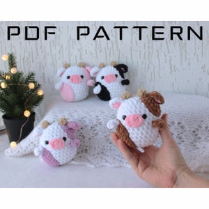 Kleine Erdbeere Kuh Häkelanleitung Amigurumi Kuscheltier - Highland Kuh einfach Plüschanleitung pdf
