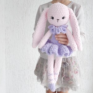 Crochet PATTERN stuffed bunny toys for baby girl nursery. Ballerina doll Easter bunny for bunny nursery. Crochet doll stuffed animal easter image 2