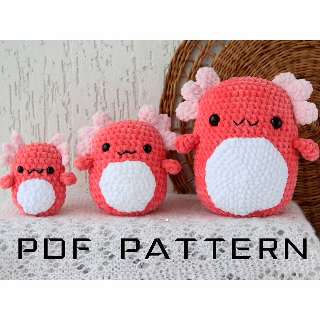 3in1 Axolotl Squishmallow Crochet PATTERN PDF - Amigurumi Axolotl Plush ...