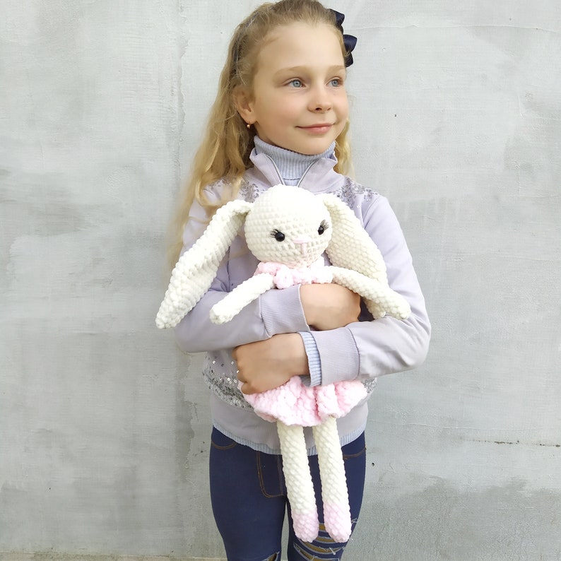 Crochet PATTERN stuffed bunny toys for baby girl nursery. Ballerina doll Easter bunny for bunny nursery. Crochet doll stuffed animal easter image 9
