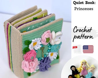 Princess Crochet Quiet Book Pattern, Amigurumi Doll (PDF Pattern)