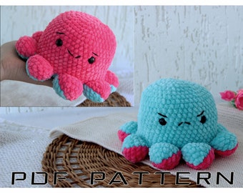 Amigurumi PATTERN Reversible plush Octopus