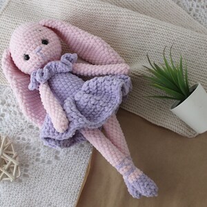 Crochet PATTERN stuffed bunny toys for baby girl nursery. Ballerina doll Easter bunny for bunny nursery. Crochet doll stuffed animal easter image 5