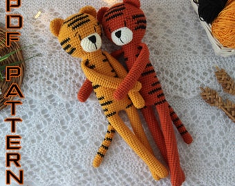 PATTERN Tiger amigurumi toy safari animals