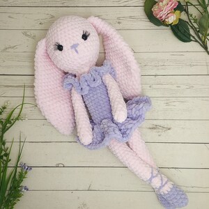 Crochet PATTERN stuffed bunny toys for baby girl nursery. Ballerina doll Easter bunny for bunny nursery. Crochet doll stuffed animal easter image 8