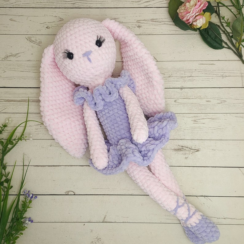 Crochet PATTERN stuffed bunny toys for baby girl nursery. Ballerina doll Easter bunny for bunny nursery. Crochet doll stuffed animal easter image 8