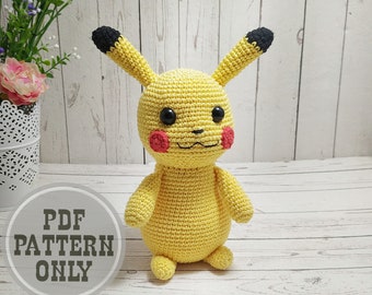 Plush Amigurumi PATTERN Pikachu Crochet decorations and birthday gifts