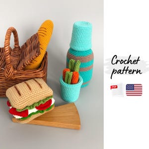 Mönster för virkad picknickkorg, amigurumi-mönster