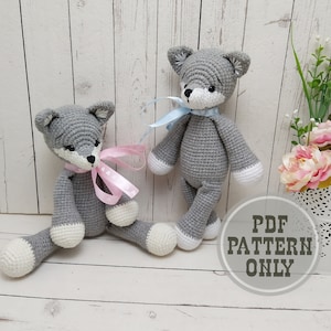 Amigurumi MUSTER häkeln Wolf für Neugeborenen Foto Requisite und Wald Baby Shower - Puppe Amigurumi Tiere häkeln