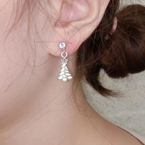 4mm CZ 925 Stud with Silver Christmas tree