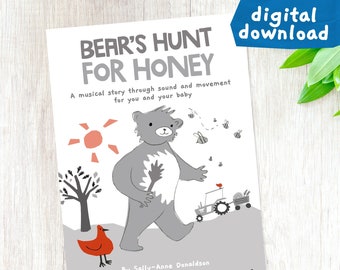 A caça ao mel do urso - um e-book com uma história musical com os primeiros sons e movimentos para bebês. Presente perfeito para recém-nascidos