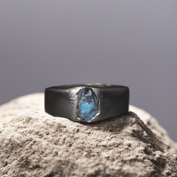 Raw Labradorite Ring Etsy