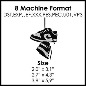 Hanging Sneakers Embroidery Patch – Dunk-Inspired Design, Air Sneakers Embroidery File, Perfect for Sneaker Lovers, Patch for Clothing