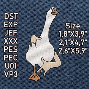 Funny Goose Patch for Jackets, Hats, and Bags - Goose Embroidery Design - Silly Goose Patch - Meme-Inspired Funny Animal Embroidery